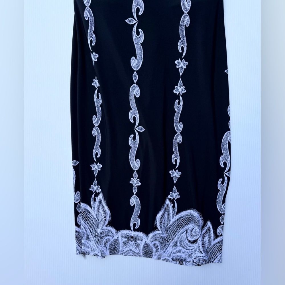 Style & Co. Black & White Beaded Paisley Print Maxi Dress Size PL - Picture 4 of 10